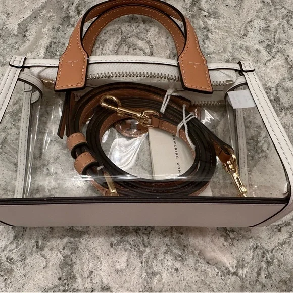 Tory Burch Ella PVC Vinyl Clear Mini Tote bag - Picture 8 of 11